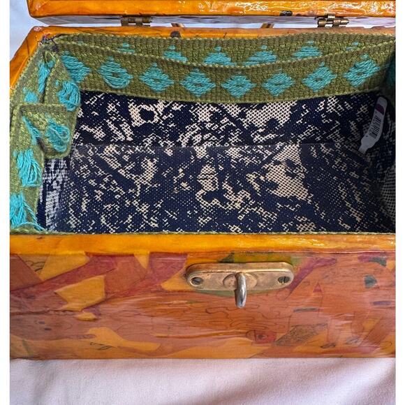 Vintage Decoupaged Wooden Purse Handbag - Picture 5 of 12